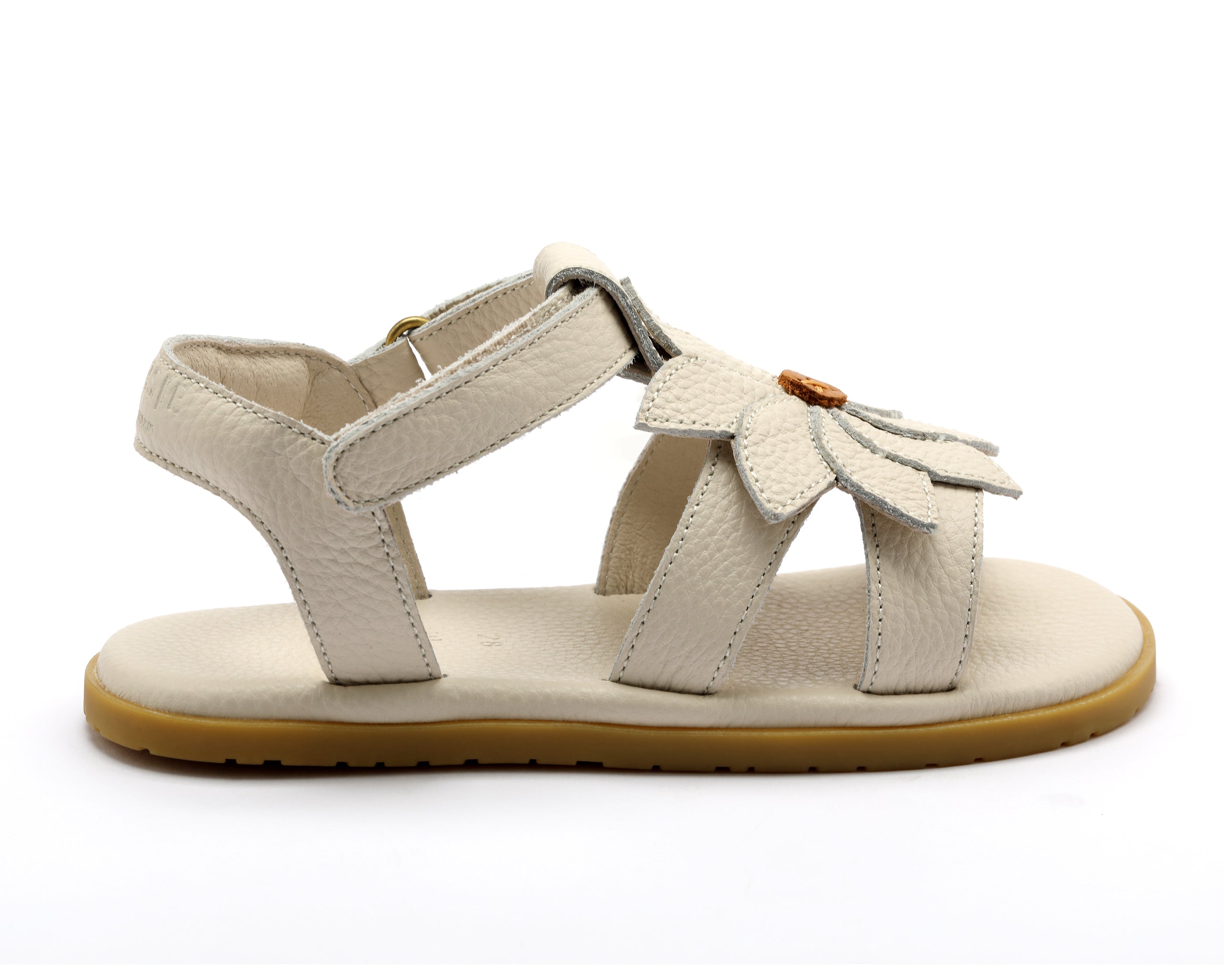 Leren zomer sandalen in de vorm van een daisy voor kinderen (meisjes) van Donsje.