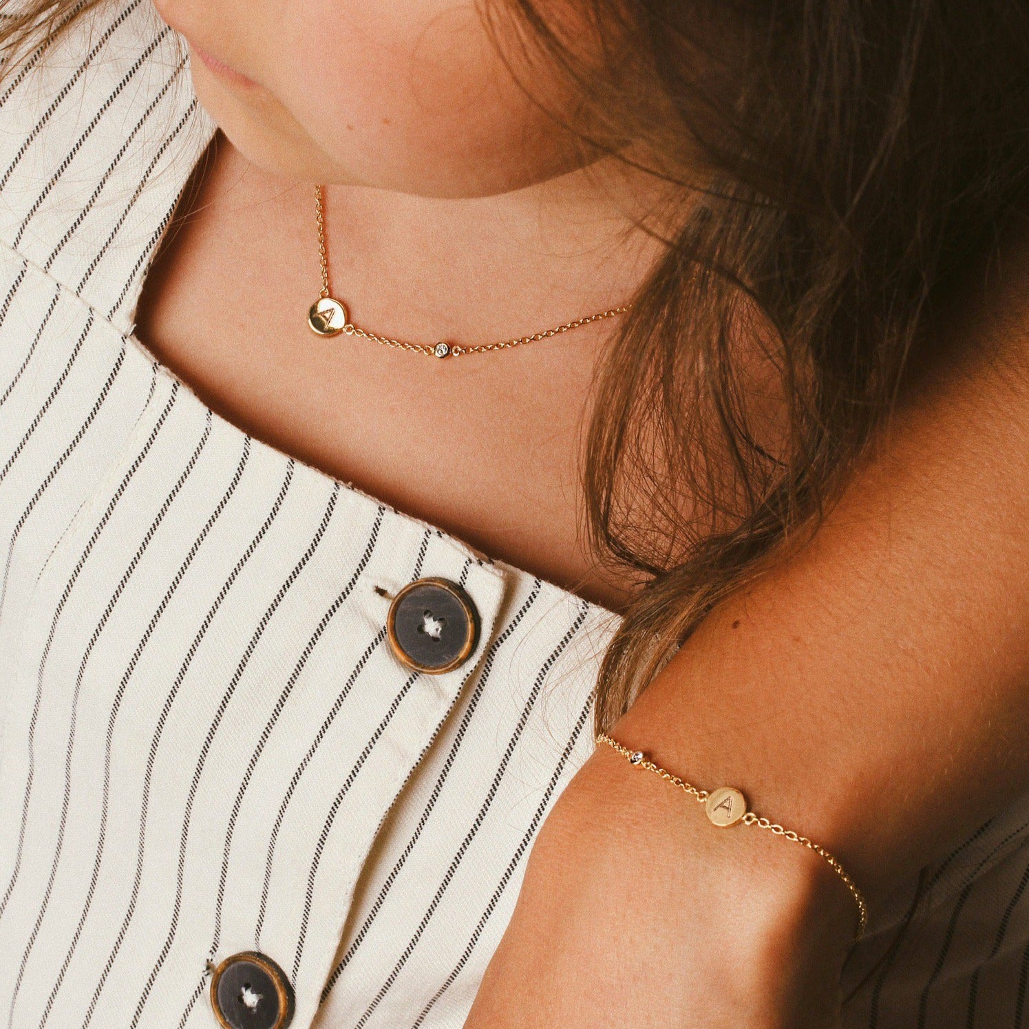 Charly's Naamarmband voor moeders gold plated