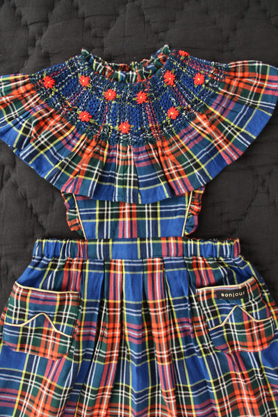 New apron dress Indigo check