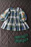 Tunique blouse Dark green check