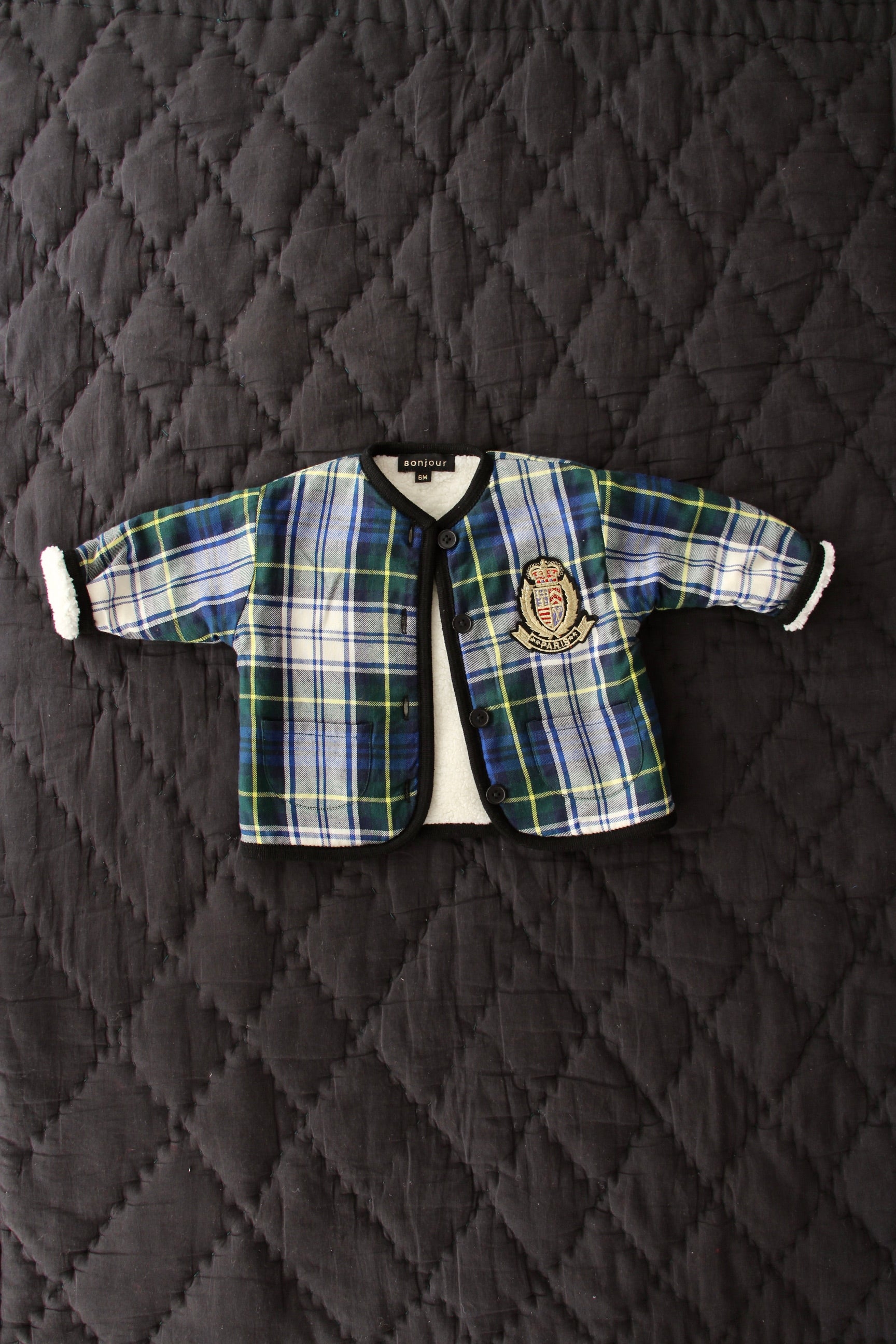 Bonjour Diary Reversible cardigan/jacket Dark green check