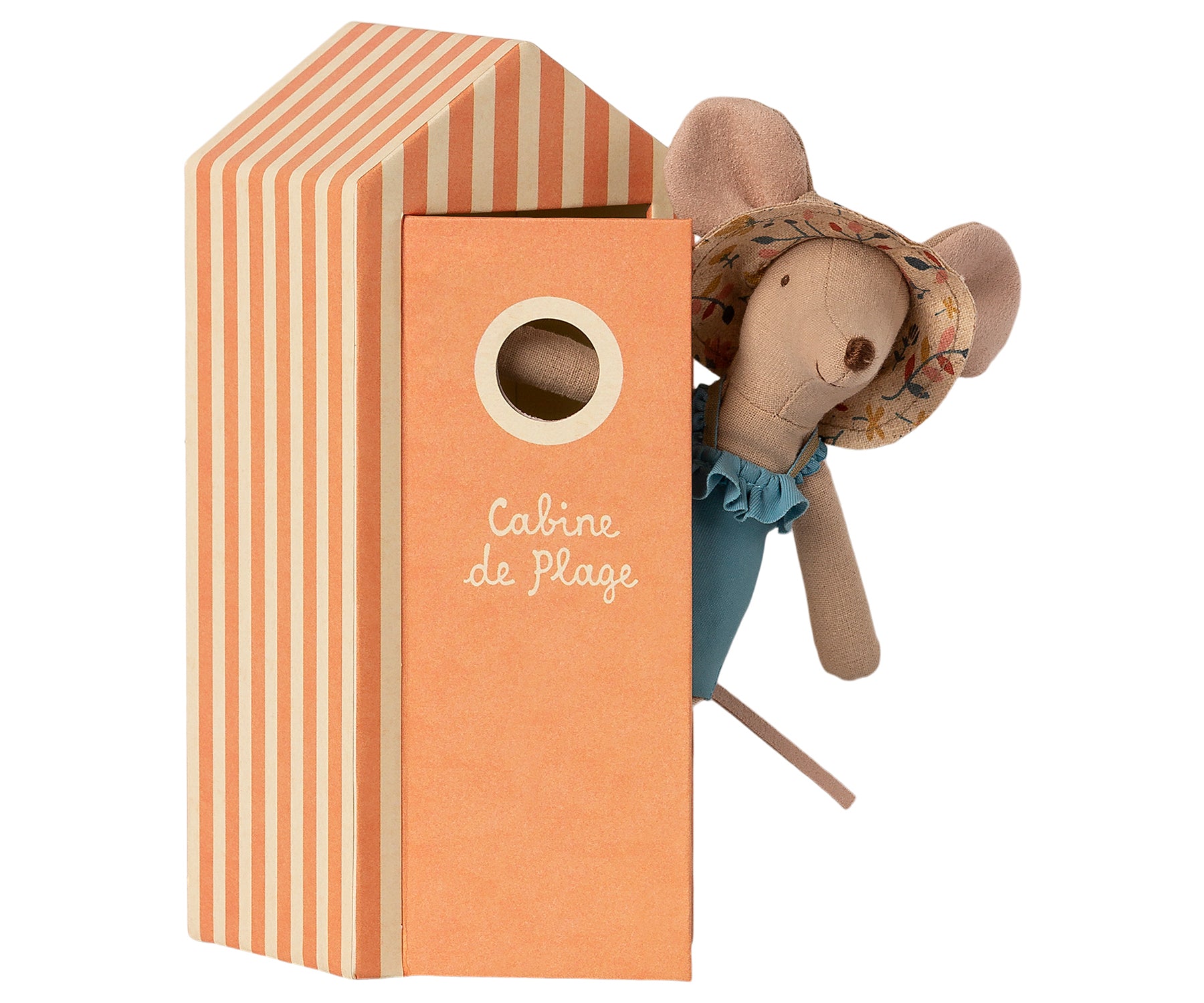 Maileg Beach mice mum in cabin de plage