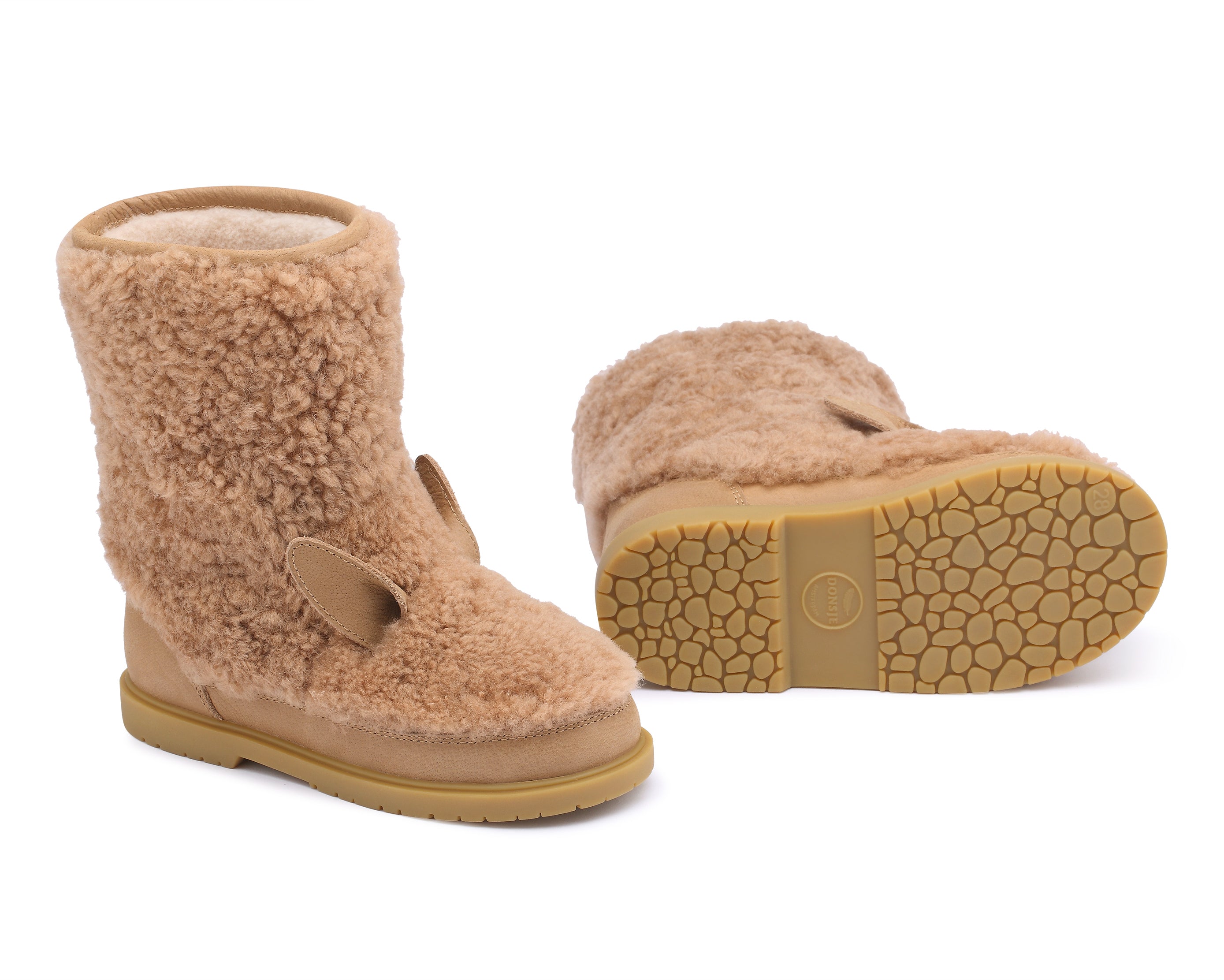 Wol gevoerde boots voor kinderen van het merk Donsje in de kleur bruin
