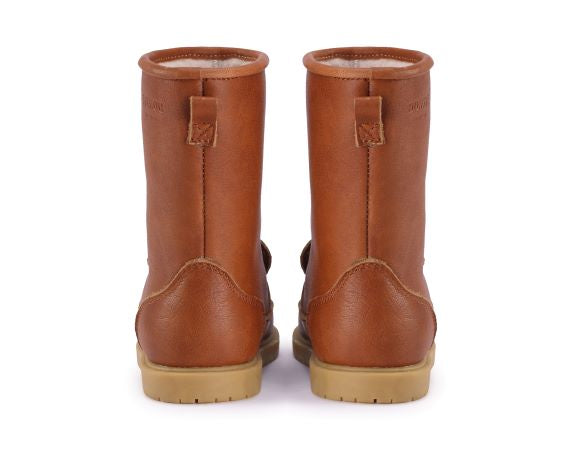 Leren boots voor kinderen met een beren oren op de punt van Donsje