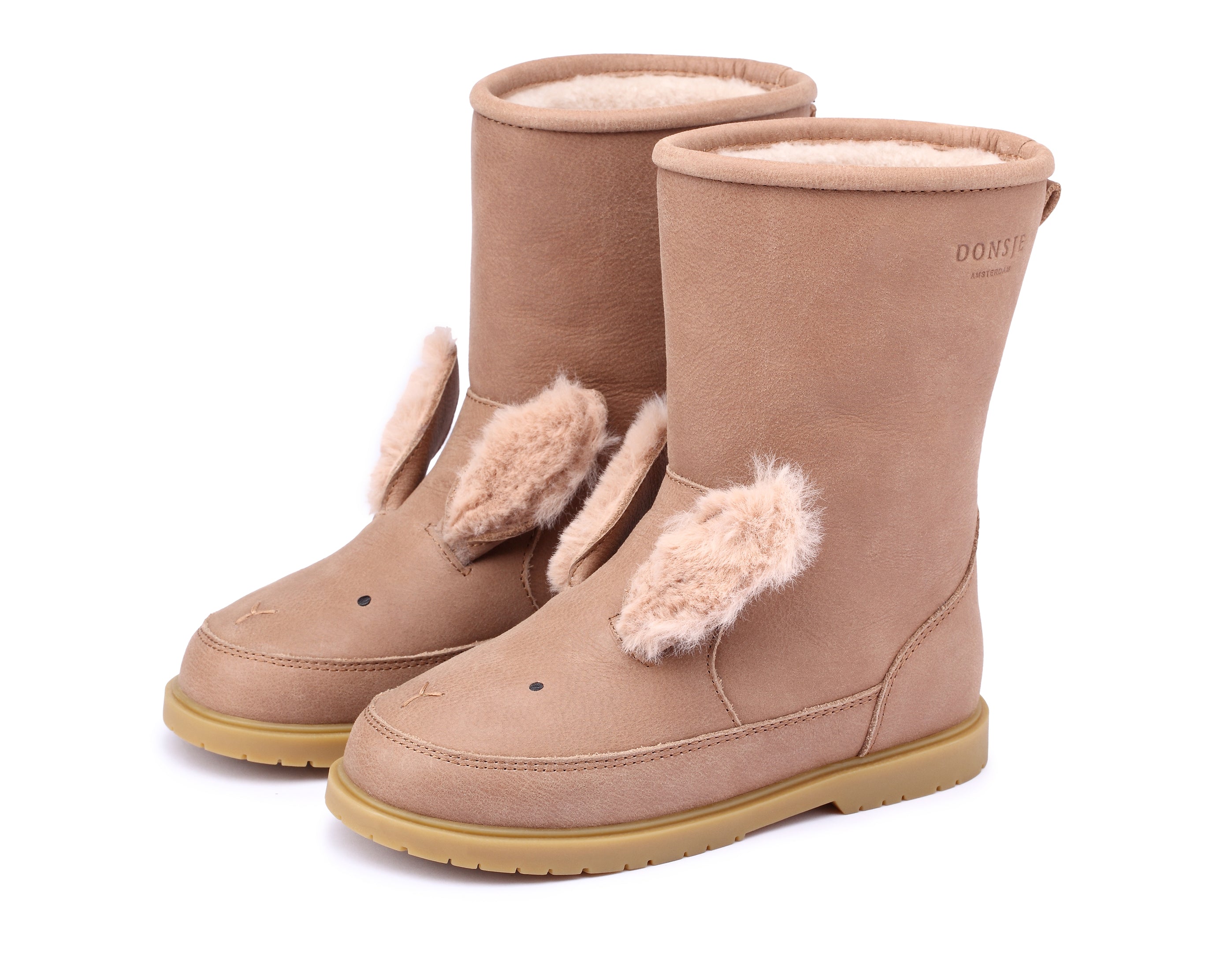 Leren boots voor kinderen met op de punt konijnen oren van Donsje