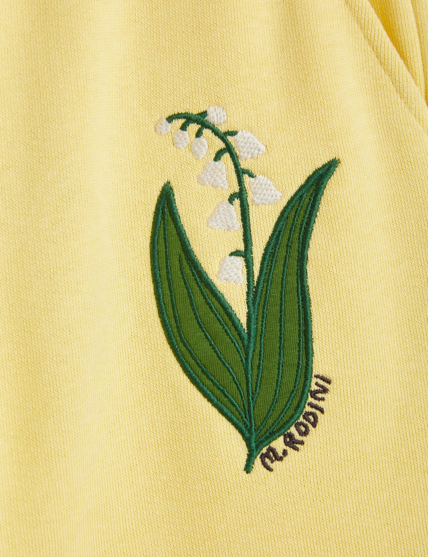 Mini Rodini Lily of the valley emb sweatpants | Yellow