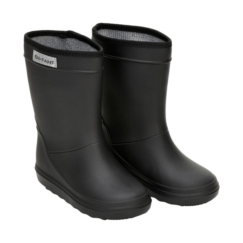 Rain Boots Solid Black