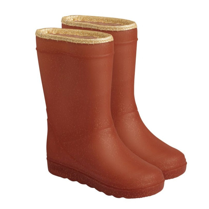 Thermoboots Glitter Leather Brown Kids & Adults