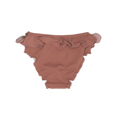 Bikini broek in de kleur rood met appel detail voor kinderen (meisjes) van Donsje.