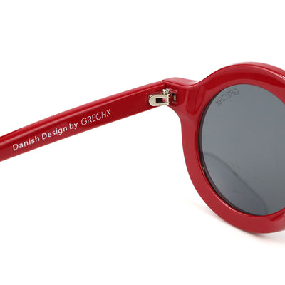 Rode zonnebril voor kinderen met UV bescherming van het merk Grench & Co.