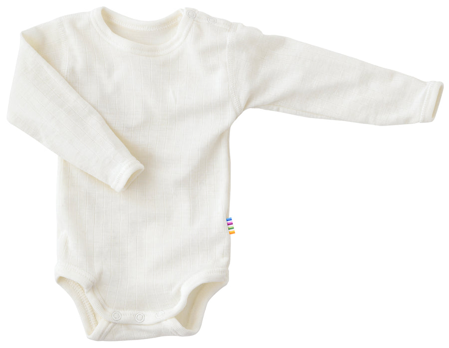 Romper met lange mouwen voor baby's in de kleur naturel van het merk Joha.