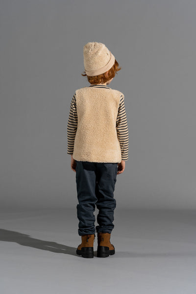 Plush Zipper Gilet - Oatmeal