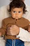 Knitted Baby Cardigan - Almond