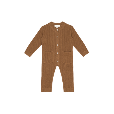 Knitted Babysuit - Almond