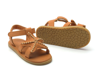 Leren zomer sandalen in de vorm van een zee ster voor kinderen (meisjes) van Donsje.