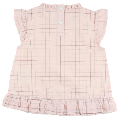 Top Shortsleeve Ink Rosewater Check achterkant
