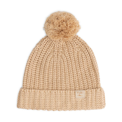Knitted beanie met pom pom in de kleur oath van Yuki.