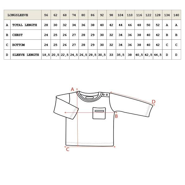 Longsleeve dust voor baby's (kinderen) met een zakje aan de voorzijde van het merk Nixnut.