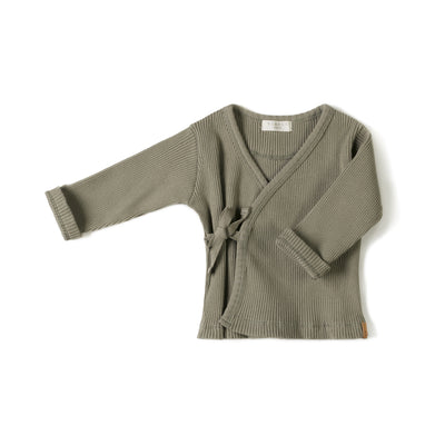 Rib vest aan voor baby's in de kleur wild green van Nixnut.