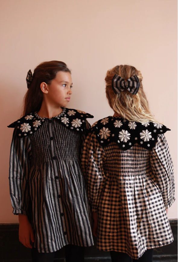 Bonjour Diary TUNIQUE Stripes Lurex / Black velvet collar