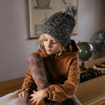 Beanie pom-pom black melee | Black melee
