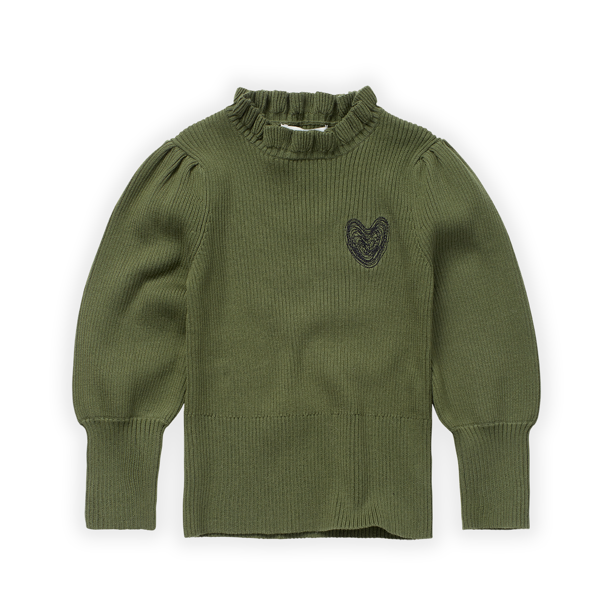 Sproet & Sprout Turtleneck sweater heart | Khaki
