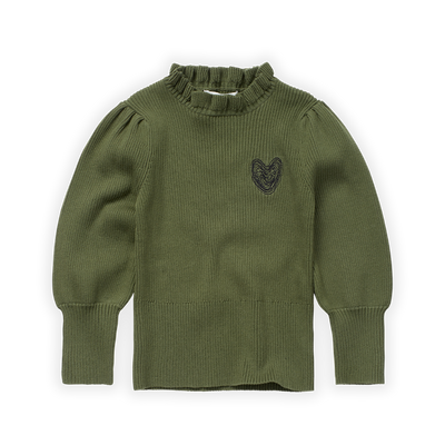 Turtleneck sweater heart | Khaki