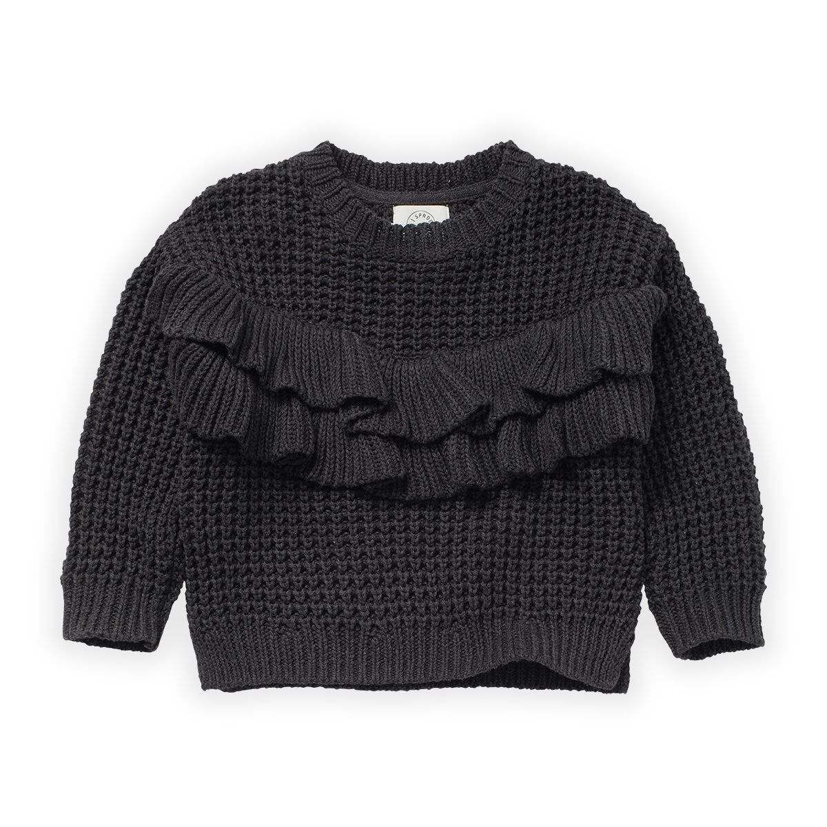 Sproet & Sprout Sweater ruffle asphalt | Asphalt