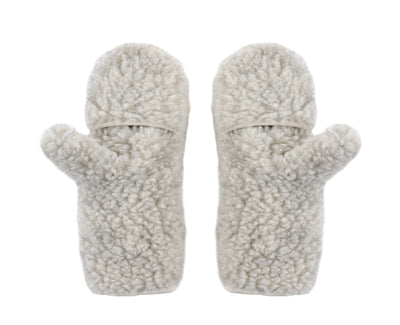Warme grijze handschoenen voor dames gemaakt van schapenwol van Binibamba