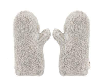 Warme grijze handschoenen voor dames gemaakt van schapenwol van Binibamba