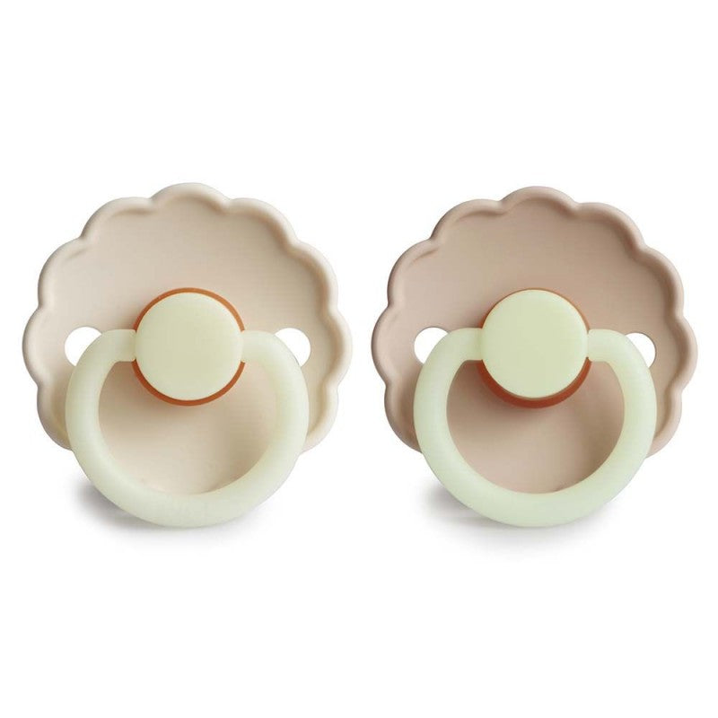 Siliconen lichtgevende speen voor baby's van het merk Frigg.
