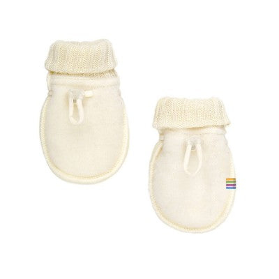 Handschoenen gemaakt van wolfleece voor baby's / kinderen in de kleur naturel van Joha.