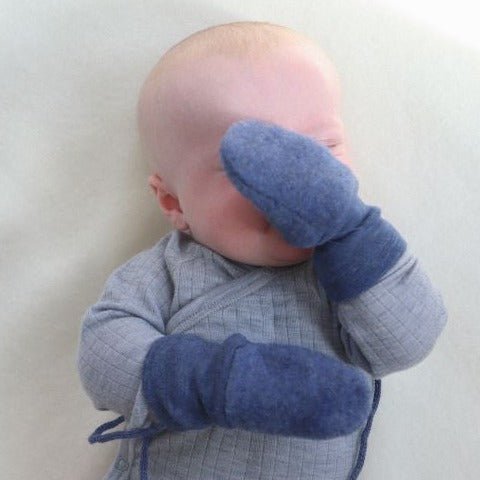 Wolfleece wantjes blauw - Charly's